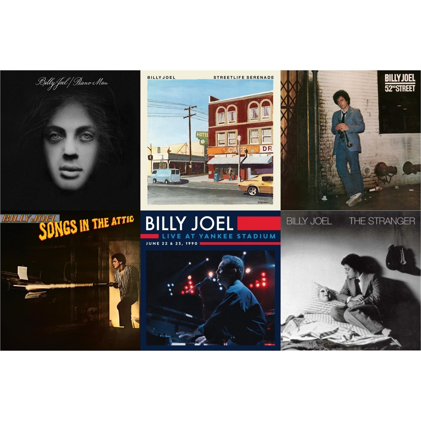 Billy Joel - Piano Man & Streetlife Serenade & 52Nd Street & Songs In The Attic & Live At Yankee Stadium (3LP) & Stranger (180G)