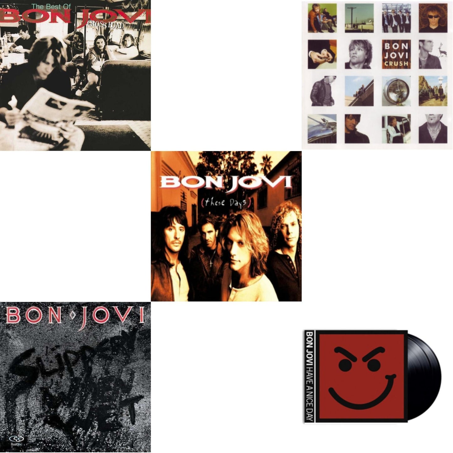 Bon Jovi - Cross Road (2LP) & Slippery When Wet (180G) & These Days (180G) & Crush (180G) & Have A Niceday (180G)