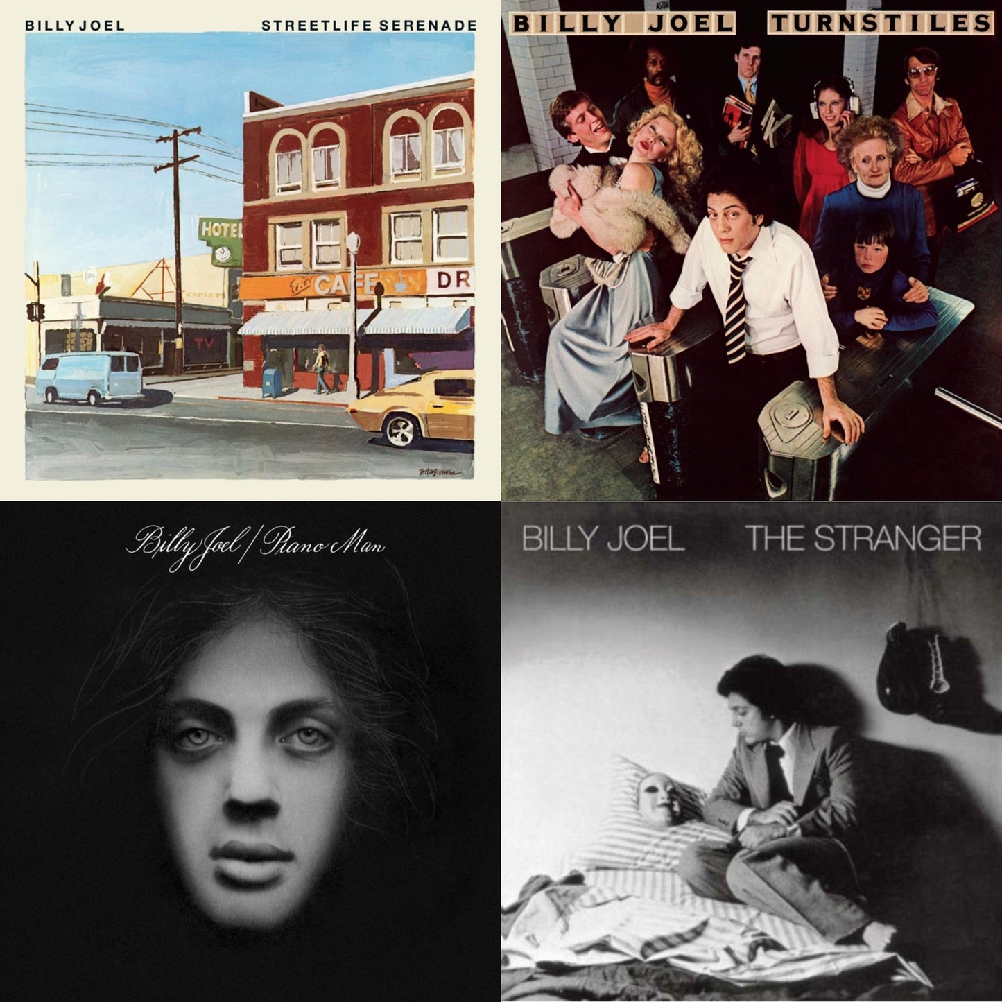 Billy Joel - Piano Man & Streetlife Serenade & Turnstiles & Stranger (180G) - LP Vinyl Bundle