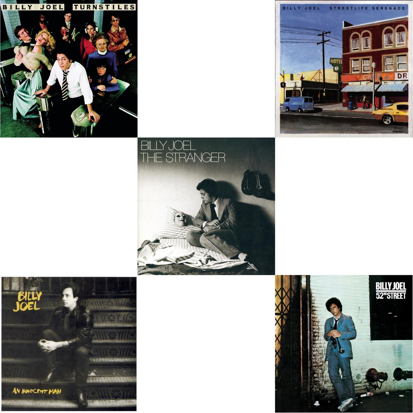 Billy Joel - Turnstiles & Streetlife Serenade & An Innocent Man & 52Nd Street & Stranger - CD Bundle