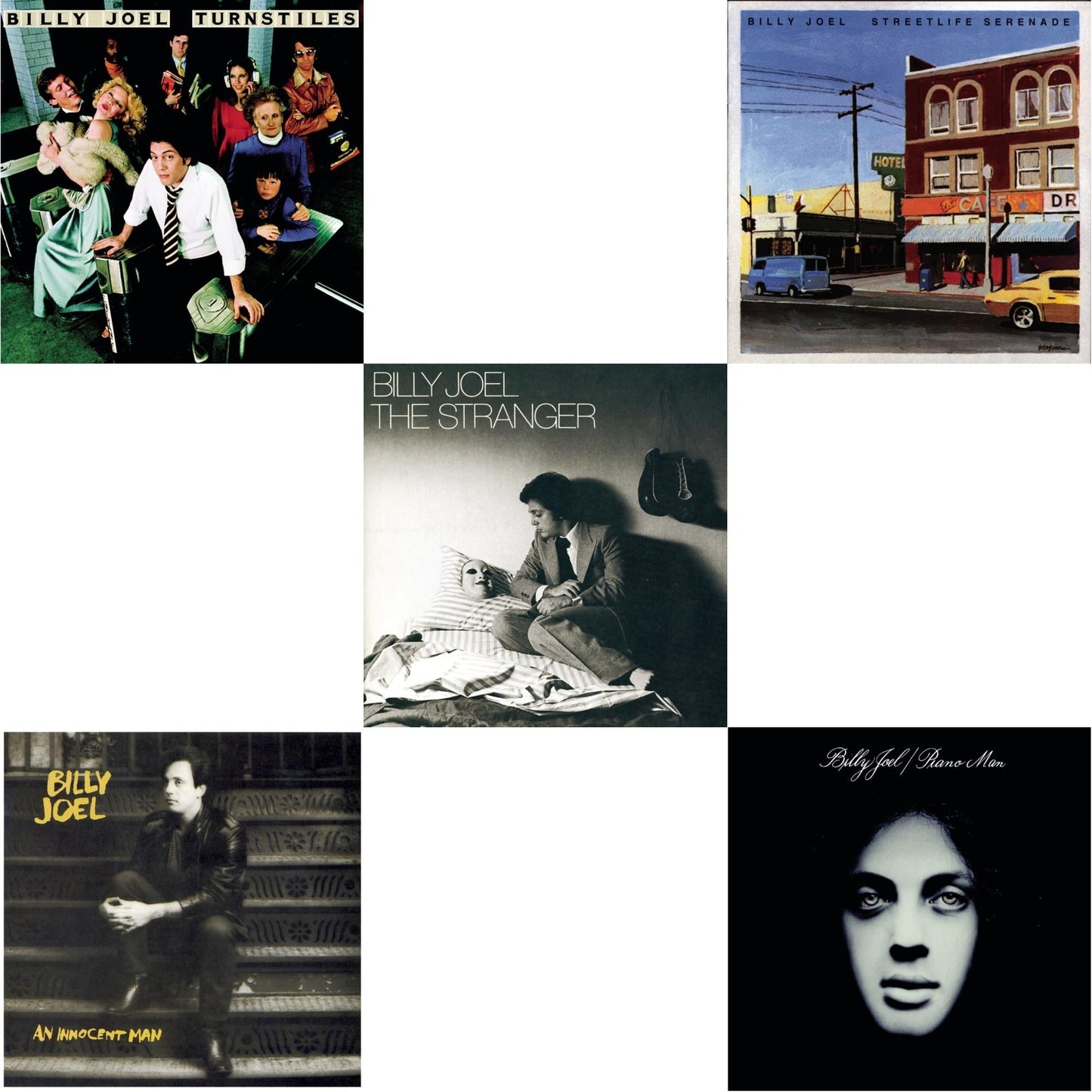 Billy Joel - Turnstiles & Streetlife Serenade & An Innocent Man & Piano Man & Stranger - CD Bundle