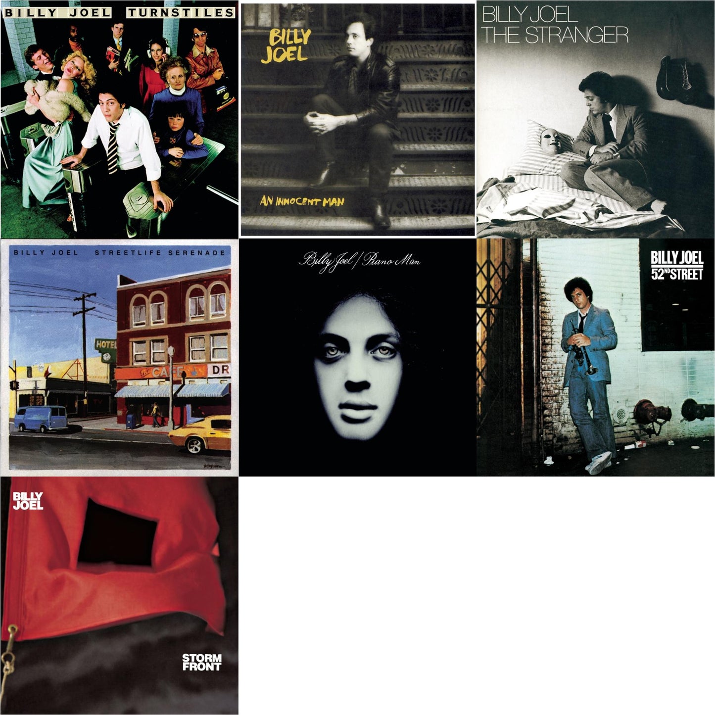 Billy Joel - Turnstiles & Stormfront & Streetlife Serenade & An Innocent Man & 52Nd Street & Piano Man & Stranger - CD Bundle