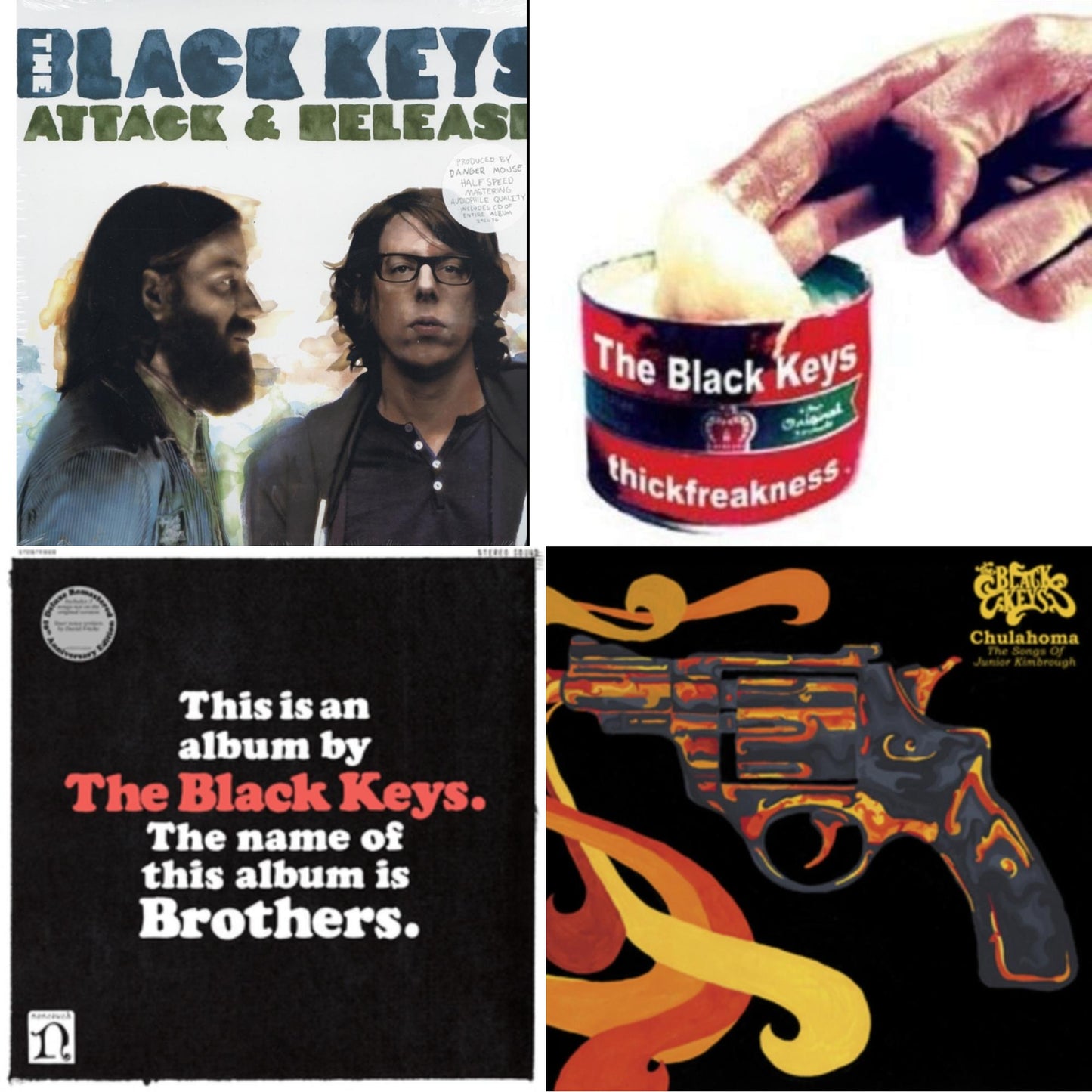 Black Keys - Thickfreakness & Brothers (Deluxe Remastered Anniversary Edition) & Attack & Release & Chulahoma - LP Vinyl Bundle