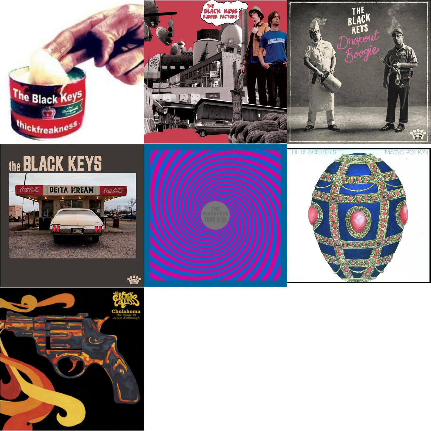 Black Keys - Thickfreakness & Rubber Factory & Dropout Boogie & Delta Kream & Turn Blue & Magic Potion & Chulahoma - LP Vinyl Bundle