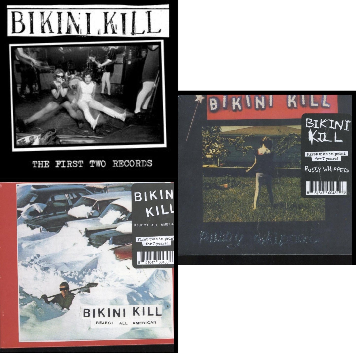 Bikini Kill - First Two Records & Reject All American & Pussy Whipped - CD Bundle
