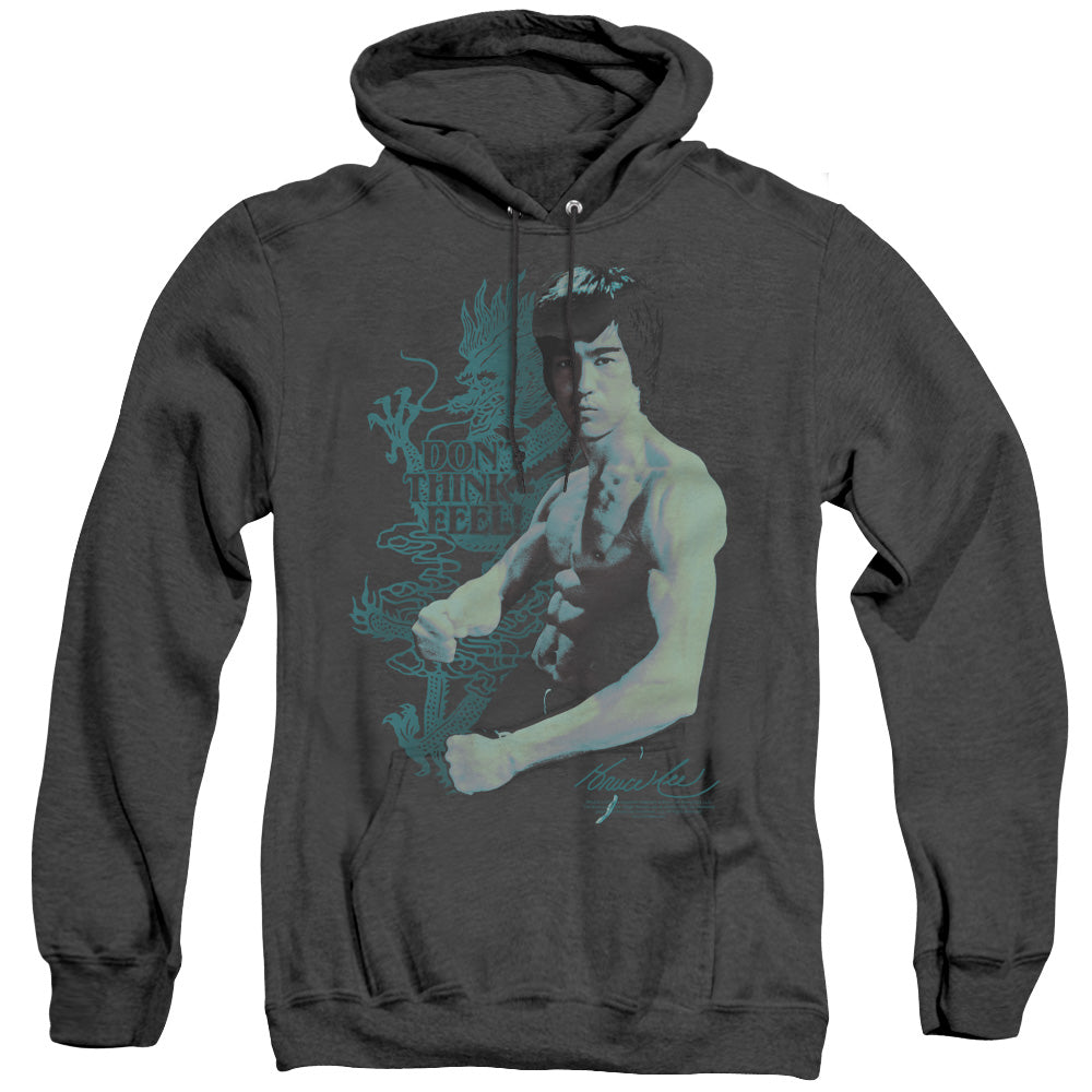 Bruce Lee Feel Heather Mens Hoodie Black Officially Licensed