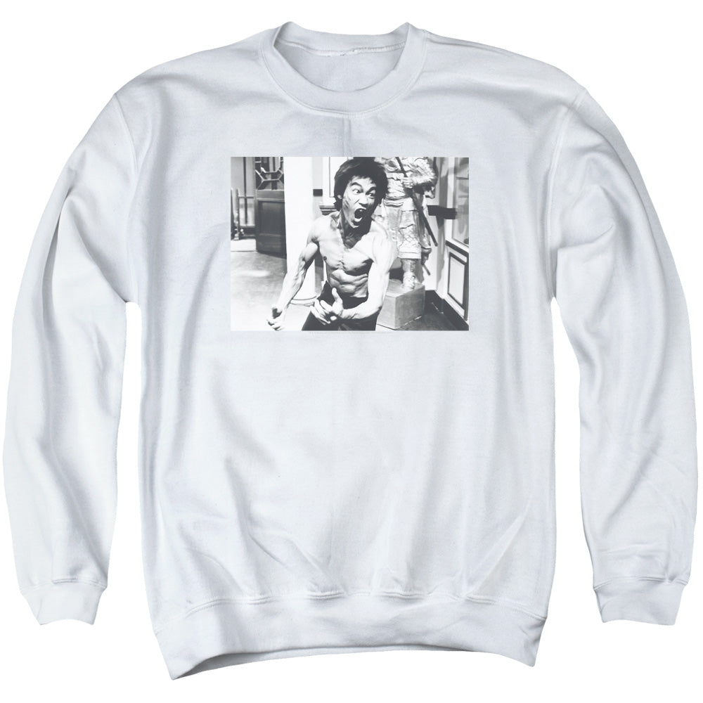 Bruce Lee Full Of Fury Mens Crewneck Sweatshirt White Officially Licensed