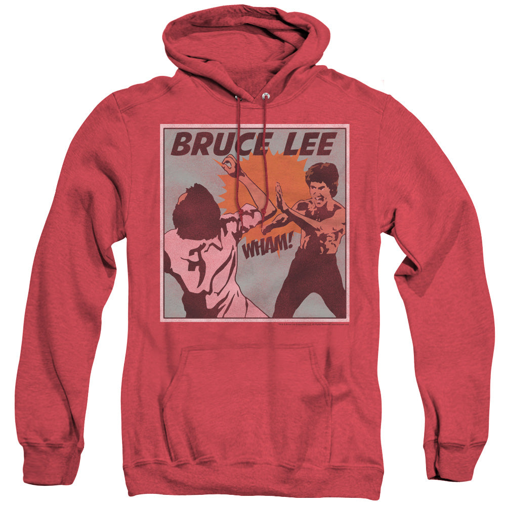Bruce Lee Comic Panel Heather Mens Hoodie Red Officially Licensed