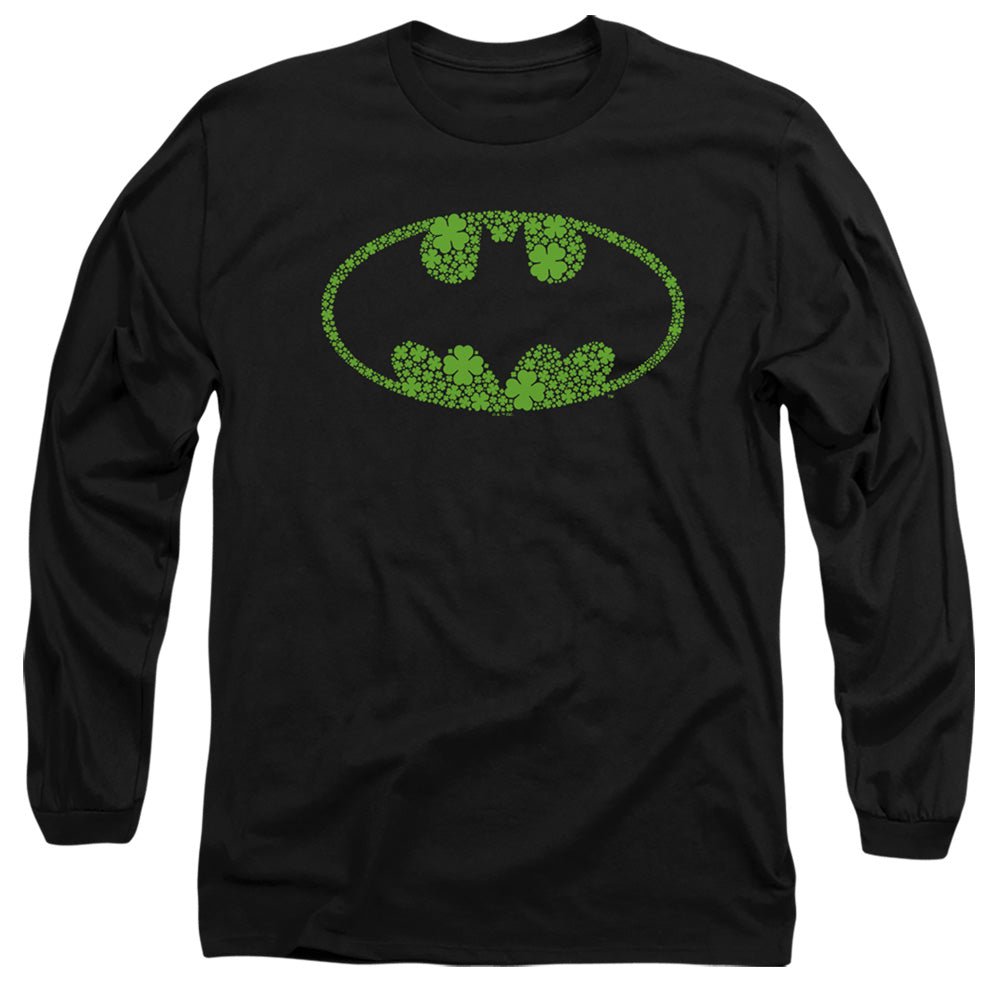 Batman St. Patrick'S Day Shamrock Logo Mens Long Sleeve Shirt Black Officially Licensed