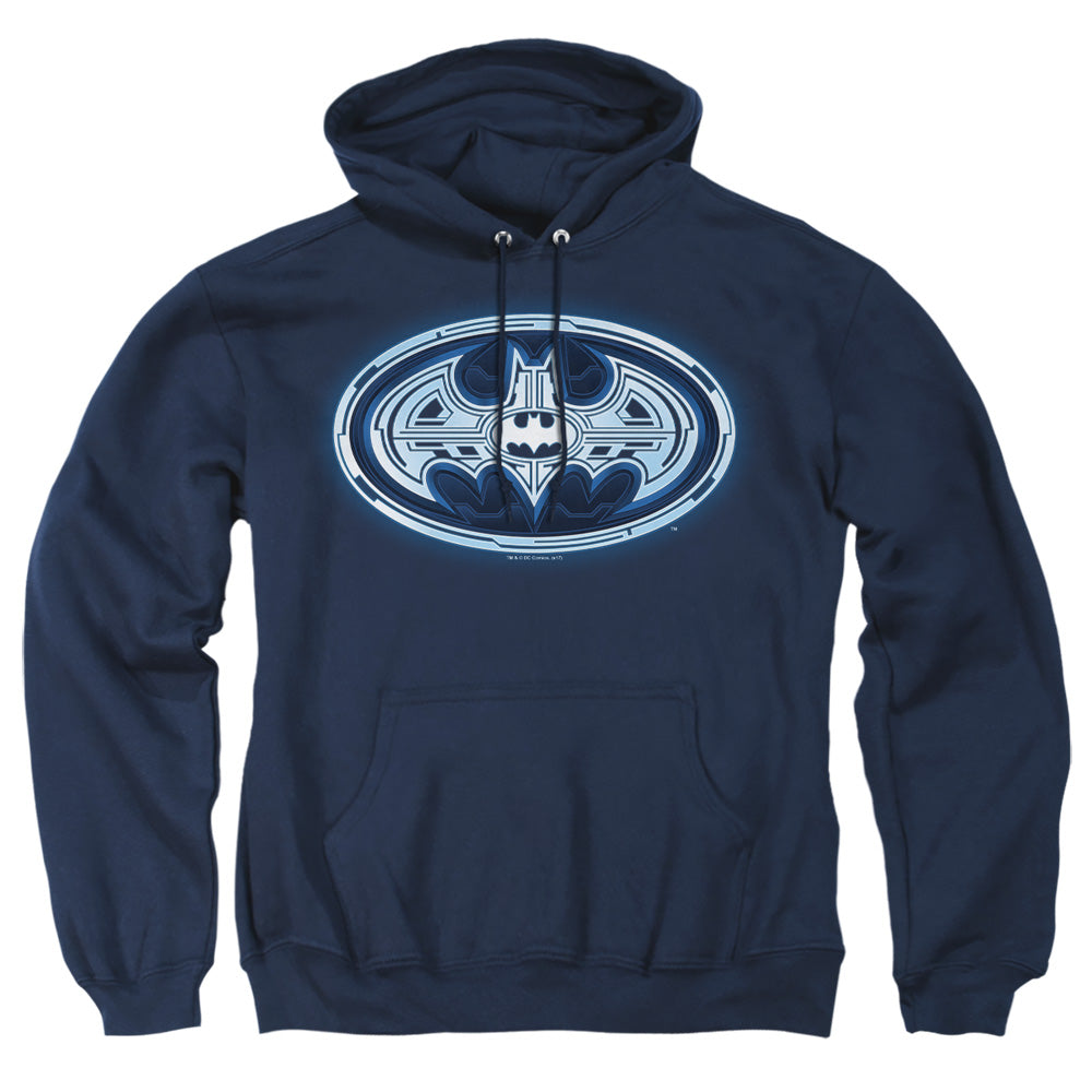 Batman Cyber Bat Shield Mens Hoodie Navy Officially Licensed