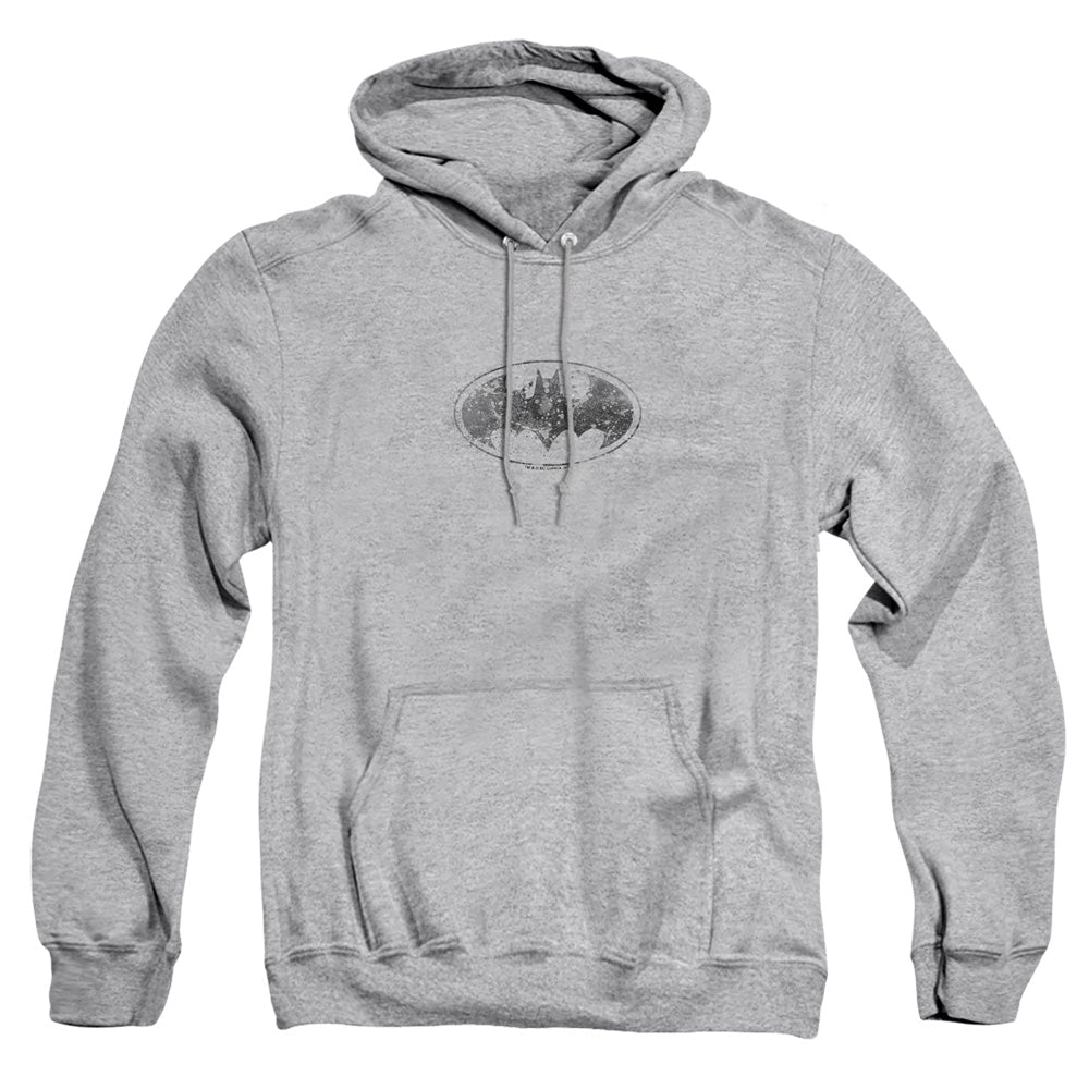 Batman Burned & Splattered Mens Hoodie Athletic Heather Officially Licensed