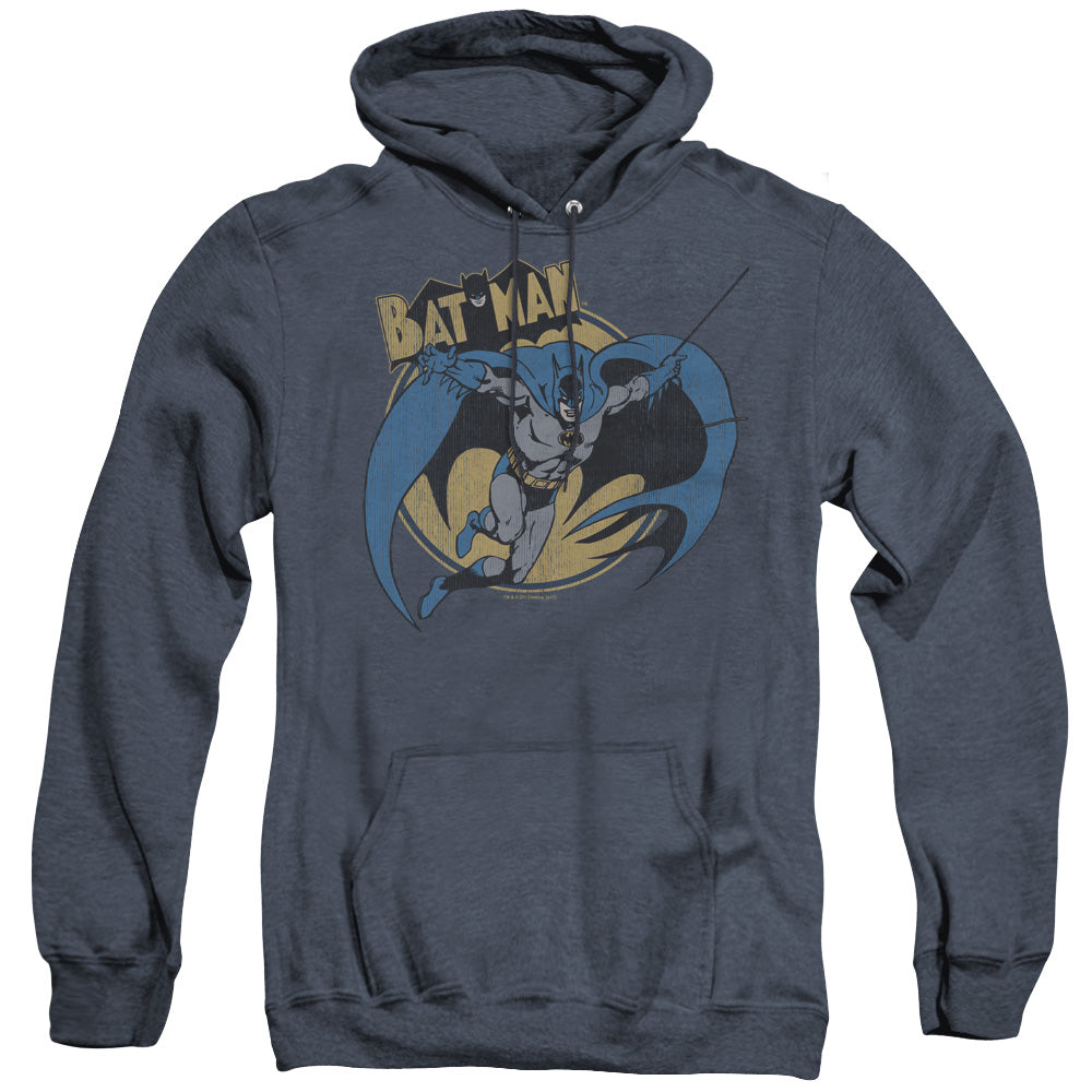 Batman Through The Night Heather Mens Hoodie Navy Officially Licensed