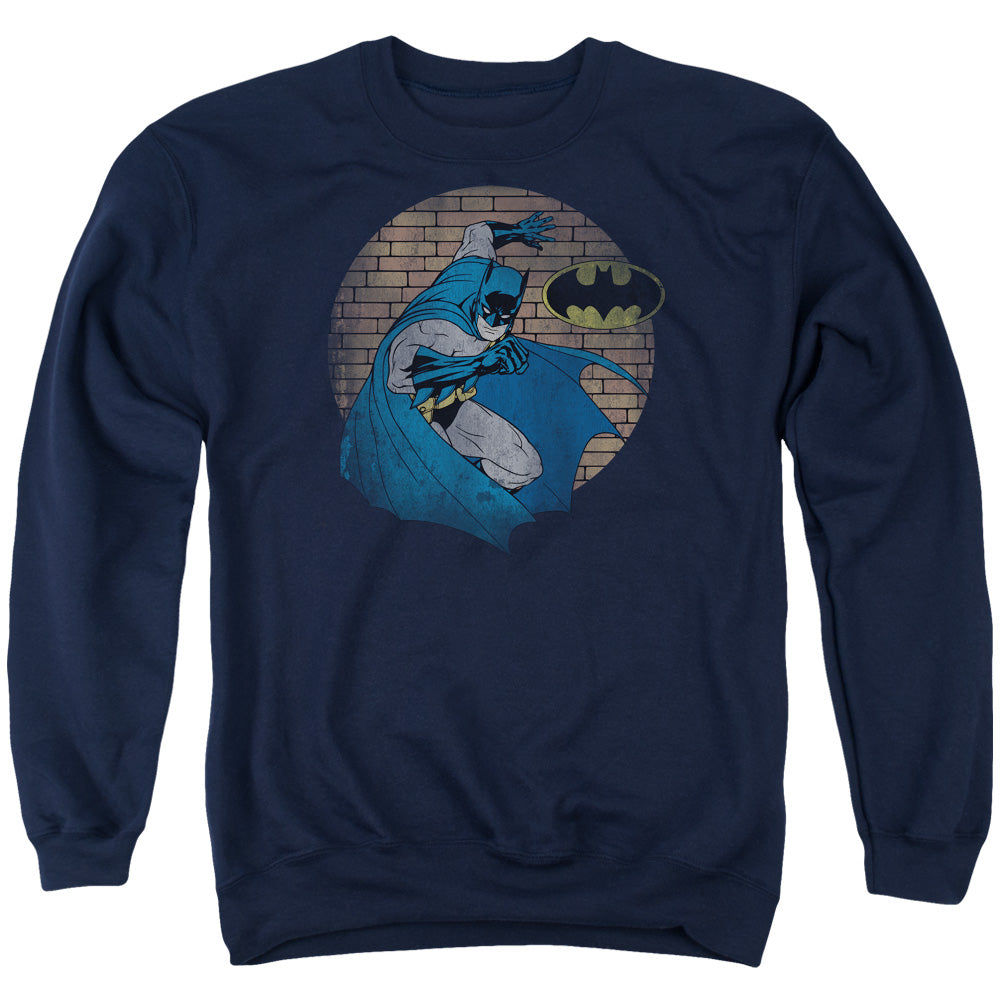 Batman In The Spotlight Mens Crewneck Sweatshirt Navy