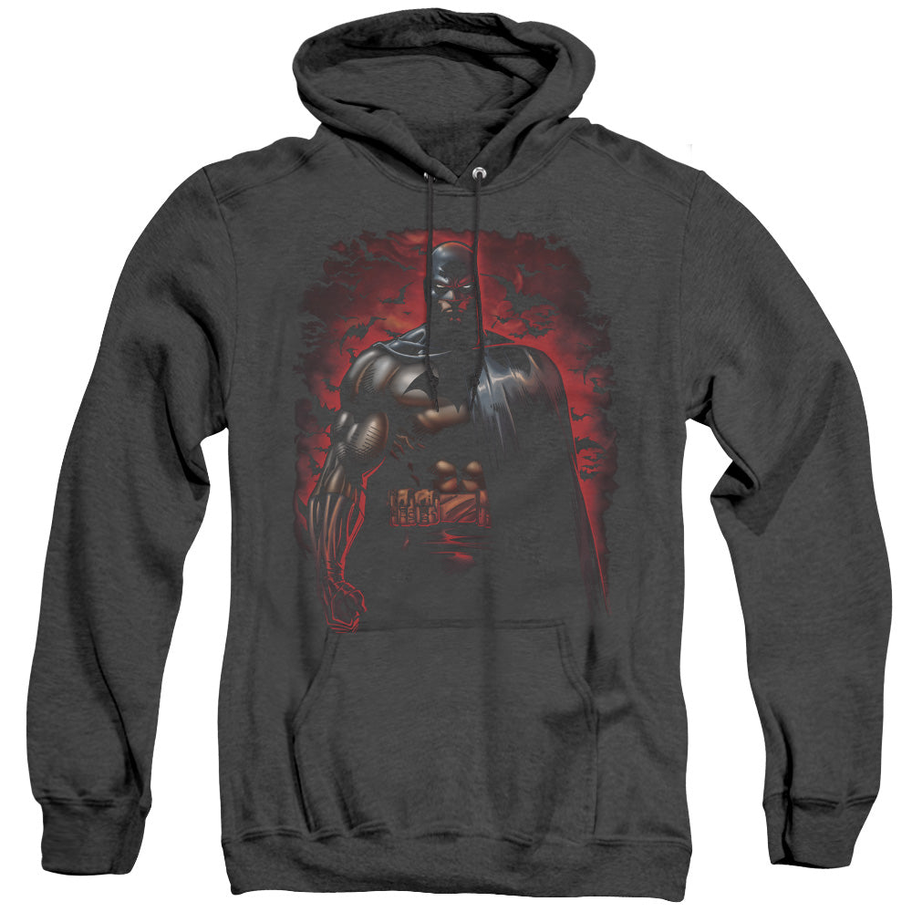 Batman Red Knight Heather Mens Hoodie Black Officially Licensed