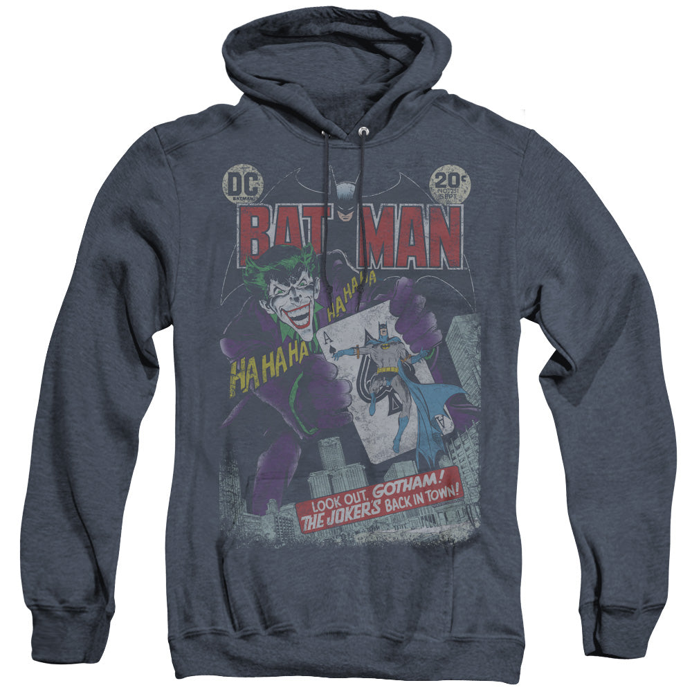 Batman #251 Distressed Heather Mens Hoodie Navy Officially Licensed