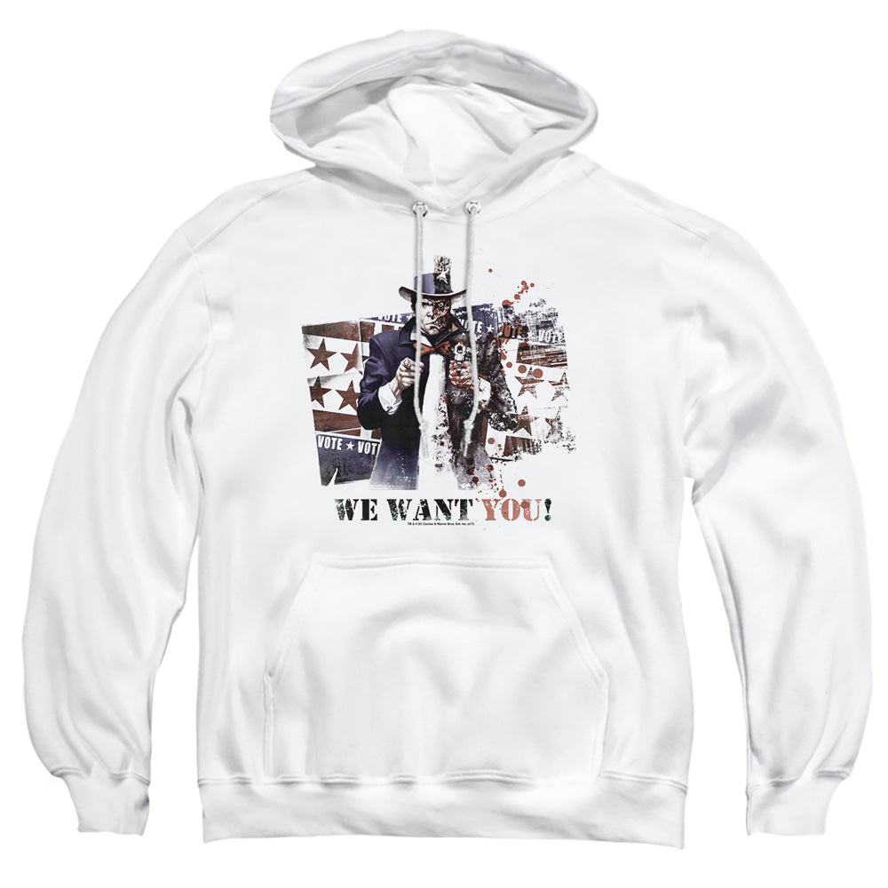 Arkham City We Want You Mens Hoodie White Officially Licensed