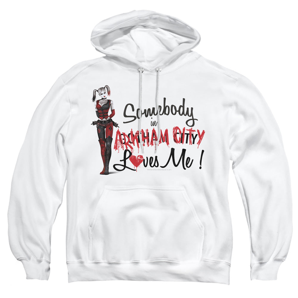 Arkham City Somebody Loves Me Mens Hoodie White Officially Licensed