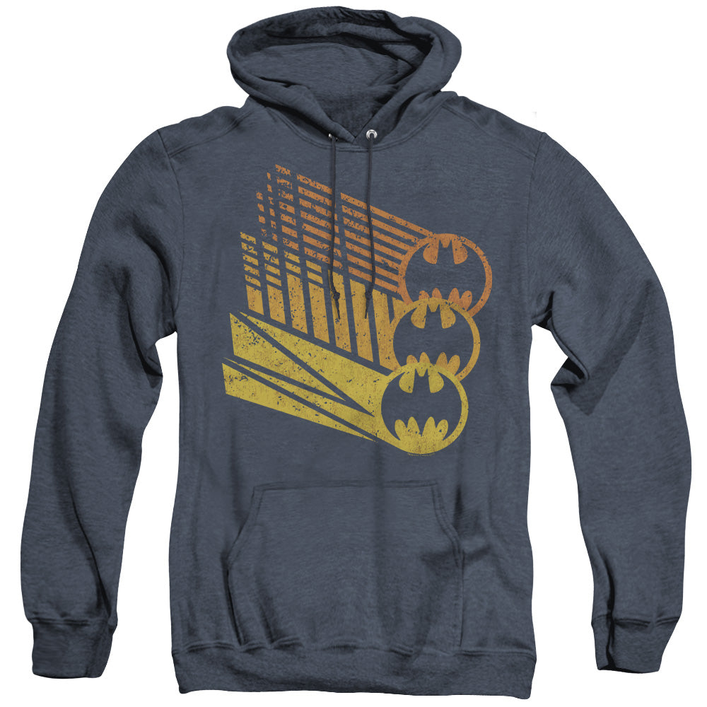 Batman Bat Signal Shapes Heather Mens Hoodie Navy Officially Licensed