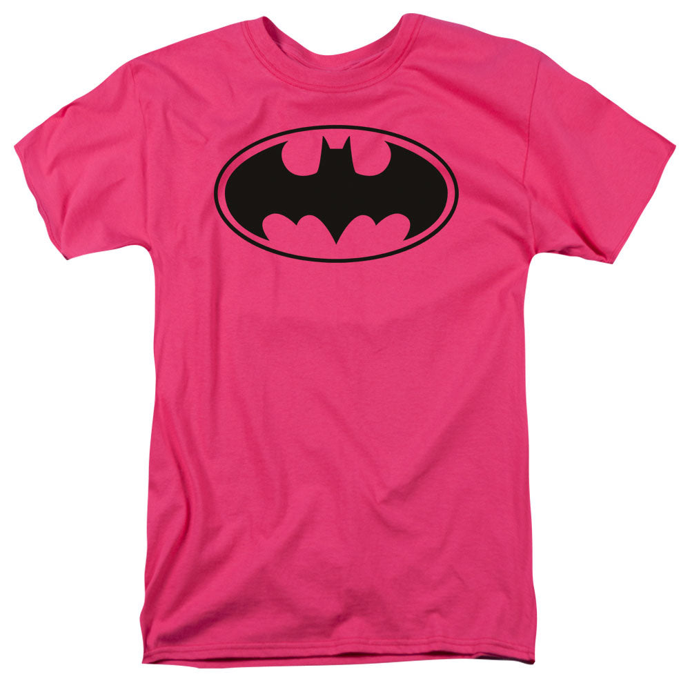 Batman Black Bat Mens T Shirt Pink