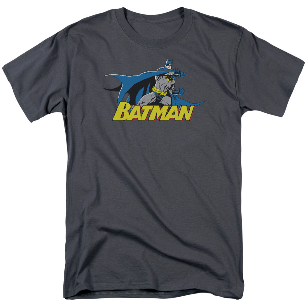 Batman 8 Bit Cape Mens T Shirt Charcoal