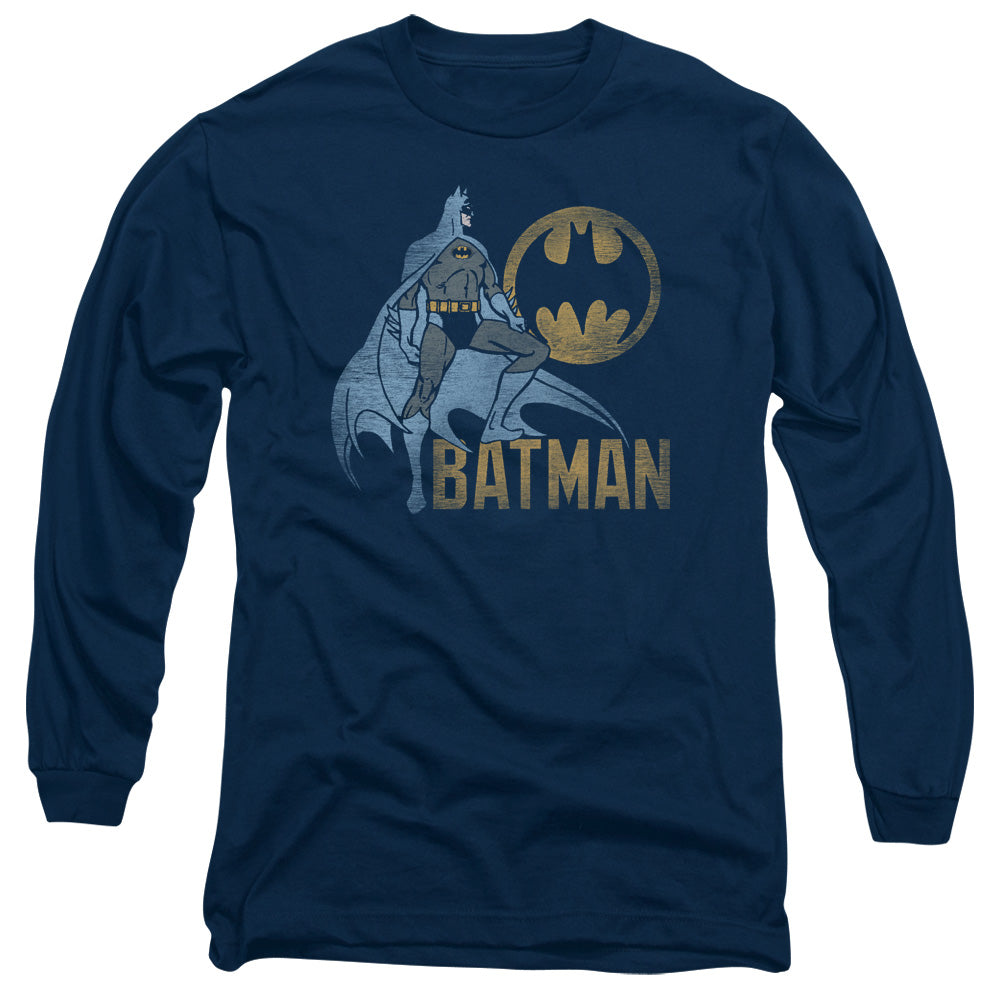 Batman Knight Watch Mens Long Sleeve Shirt Navy Officially Licensed