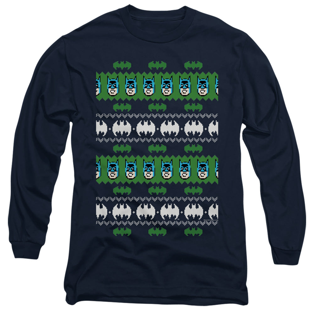 Batman Batman Christmas Sweater Mens Long Sleeve Shirt Navy Officially Licensed