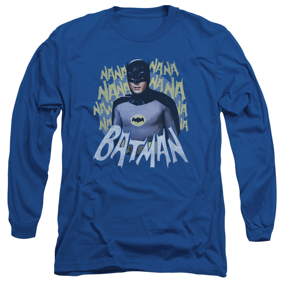 Batman Classic Tv Theme Song Mens Long Sleeve Shirt Royal Officially Licensed