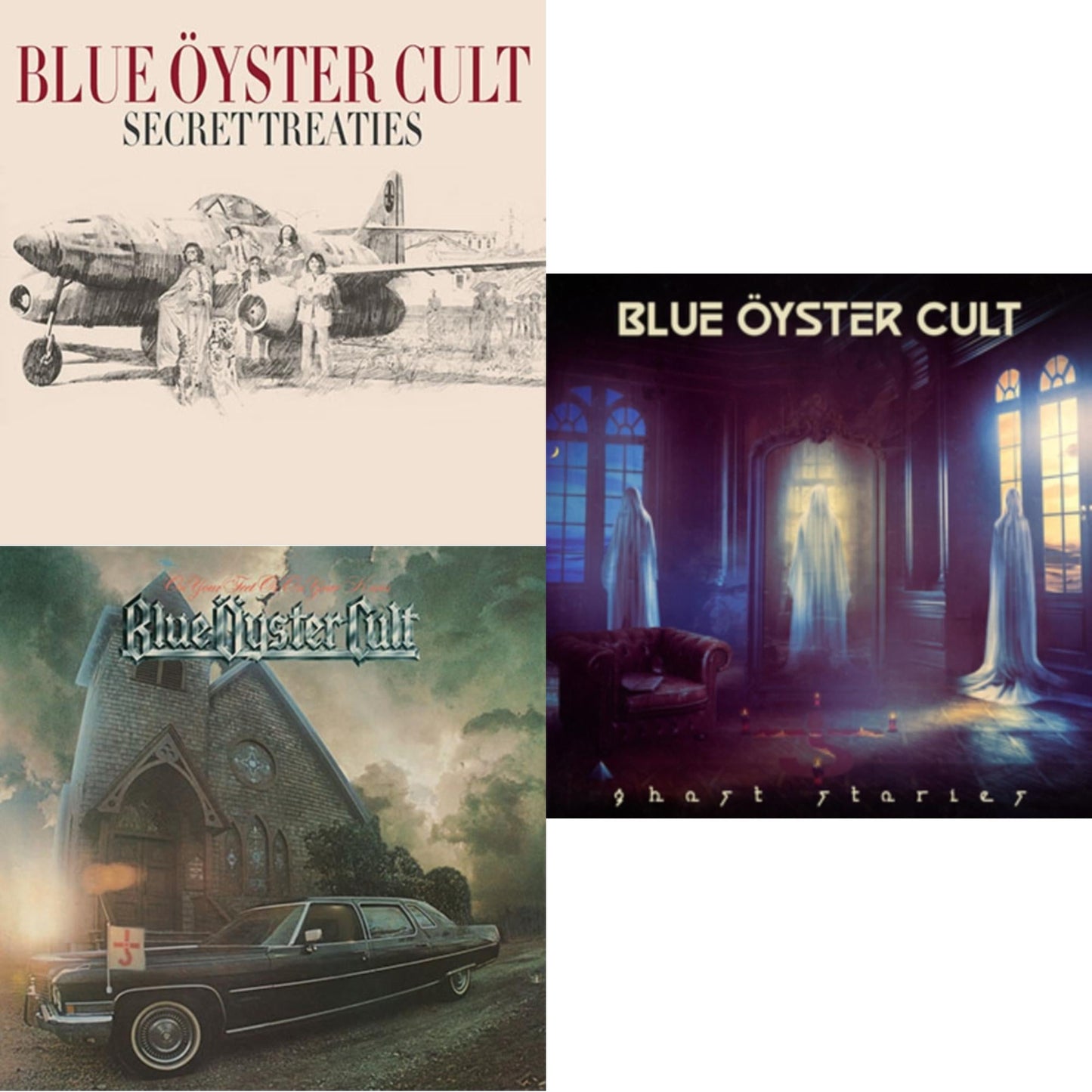 Blue Oyster Cult - Secret Treaties (180G) & On Your Feet Or On Your Knees (2LP/Silver & Black Marbled Vinyl/180G) & Ghost Stories