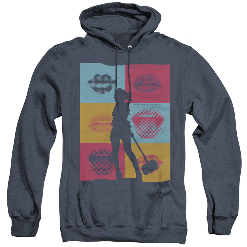 Birds Of Prey Lips Heather Mens Hoodie Navy Officially Licensed