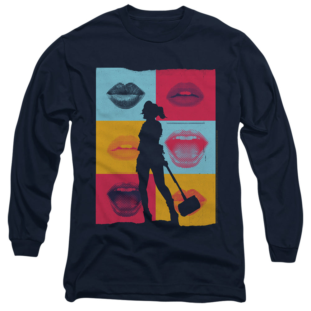 Birds Of Prey Lips Mens Long Sleeve Shirt Navy Officially Licensed