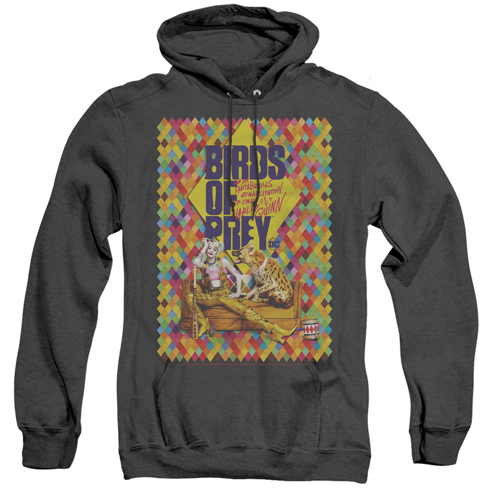 Birds Of Prey Couch Heather Mens Hoodie Black Officially Licensed