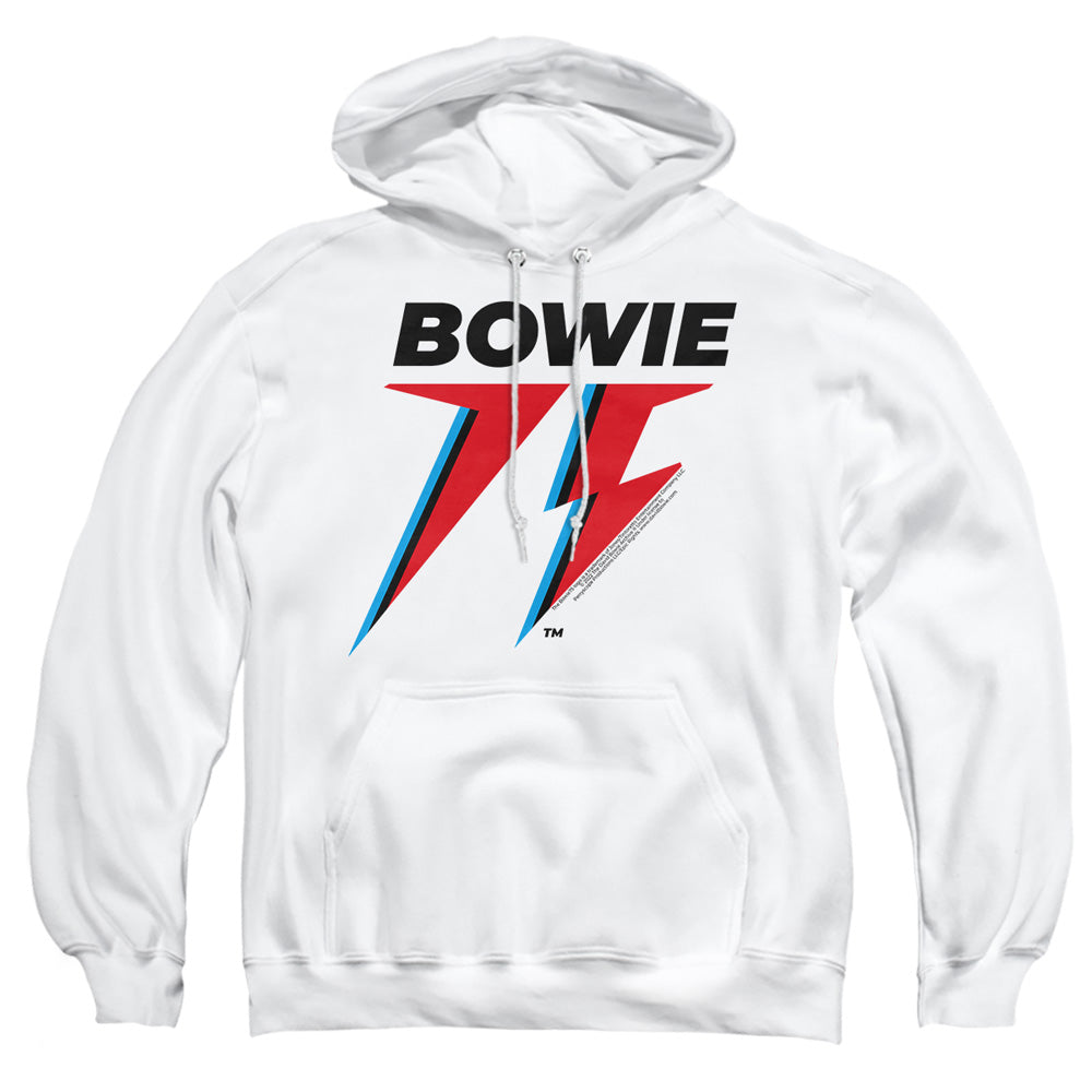 David Bowie Bowie 75 Logo Mens Hoodie White Officially Licensed