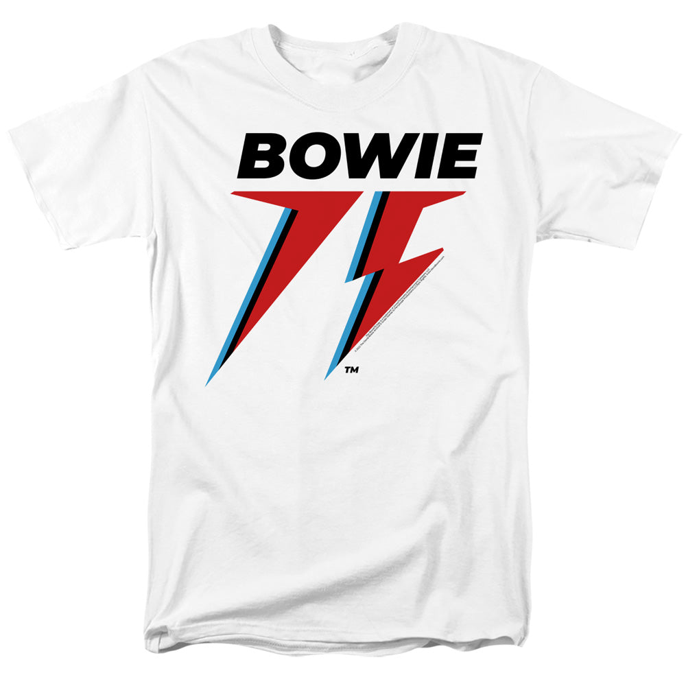 David Bowie Bowie 75 Logo Mens T Shirt White