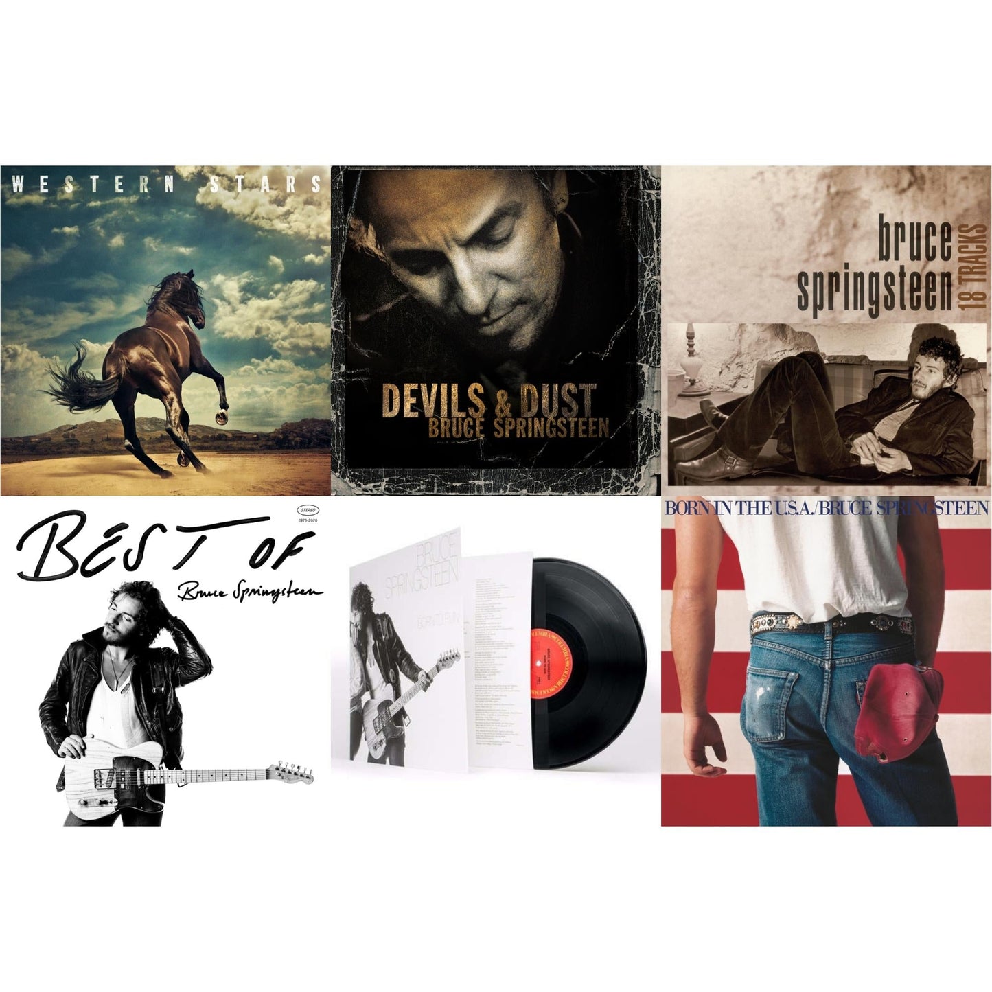 Bruce Springsteen - Western Stars (2LP/150G) & Devils & Dust & 18 Tracks & Best Of Bruce Springsteen (2LP) & Born To Run (180G/Gatefold) & Born In The U.S.A. (180G)