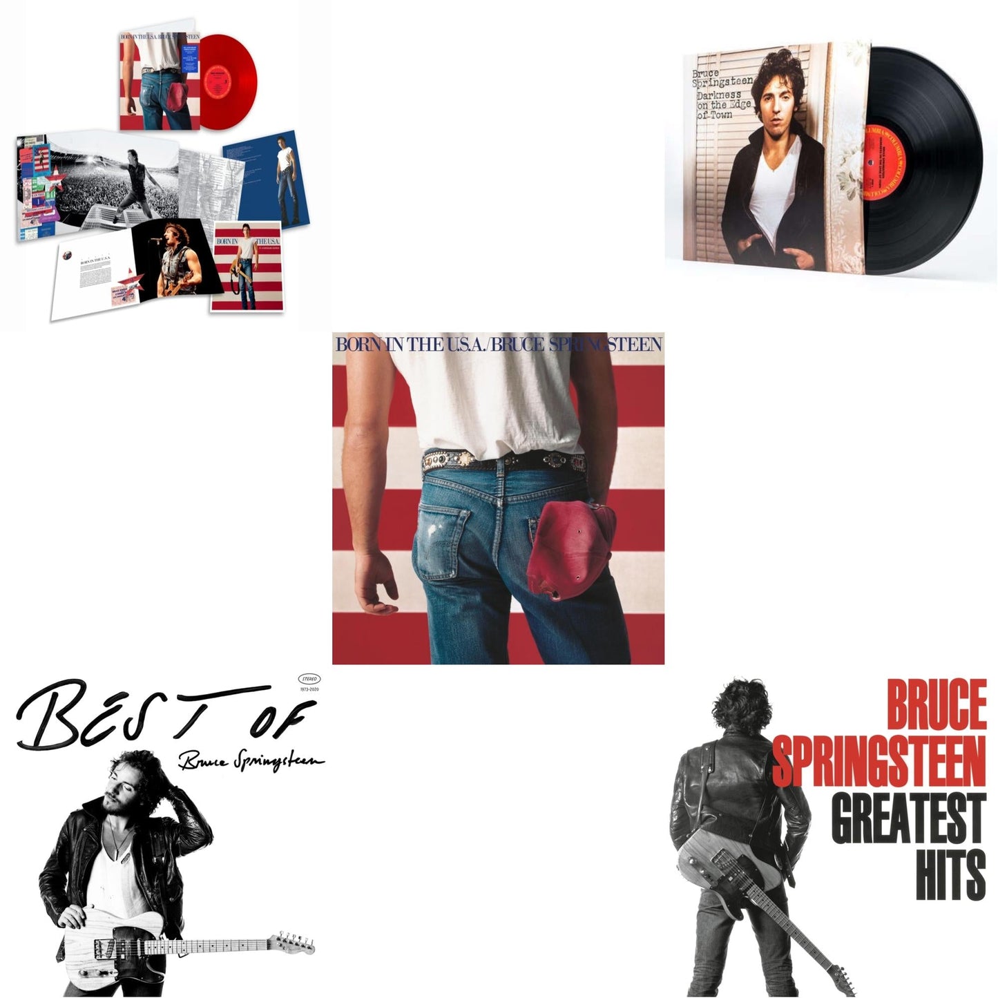 Bruce Springsteen - Born In The U.S.A. (40Th Anniversary Edition/Red LP Vinyl) & Best Of Bruce Springsteen (2LP) & Born In The U.S.A. (180G) & Darkness On The Edge Of Town (180G) & Greatest Hits (2 LP/150G Vinyl/Dl Code)