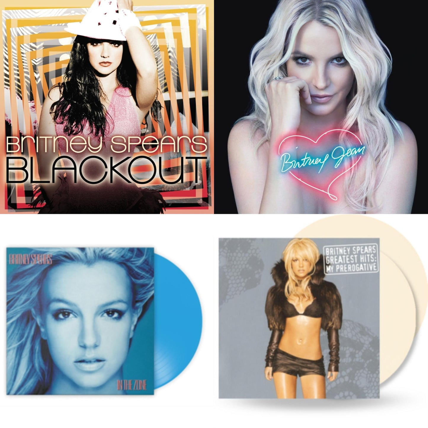 Britney Spears - Blackout & Britney Jean & In The Zone (Blue LP Vinyl/Import) & Greatest Hits: My Prerogative (2LP/Cream Vinyl/Import)
