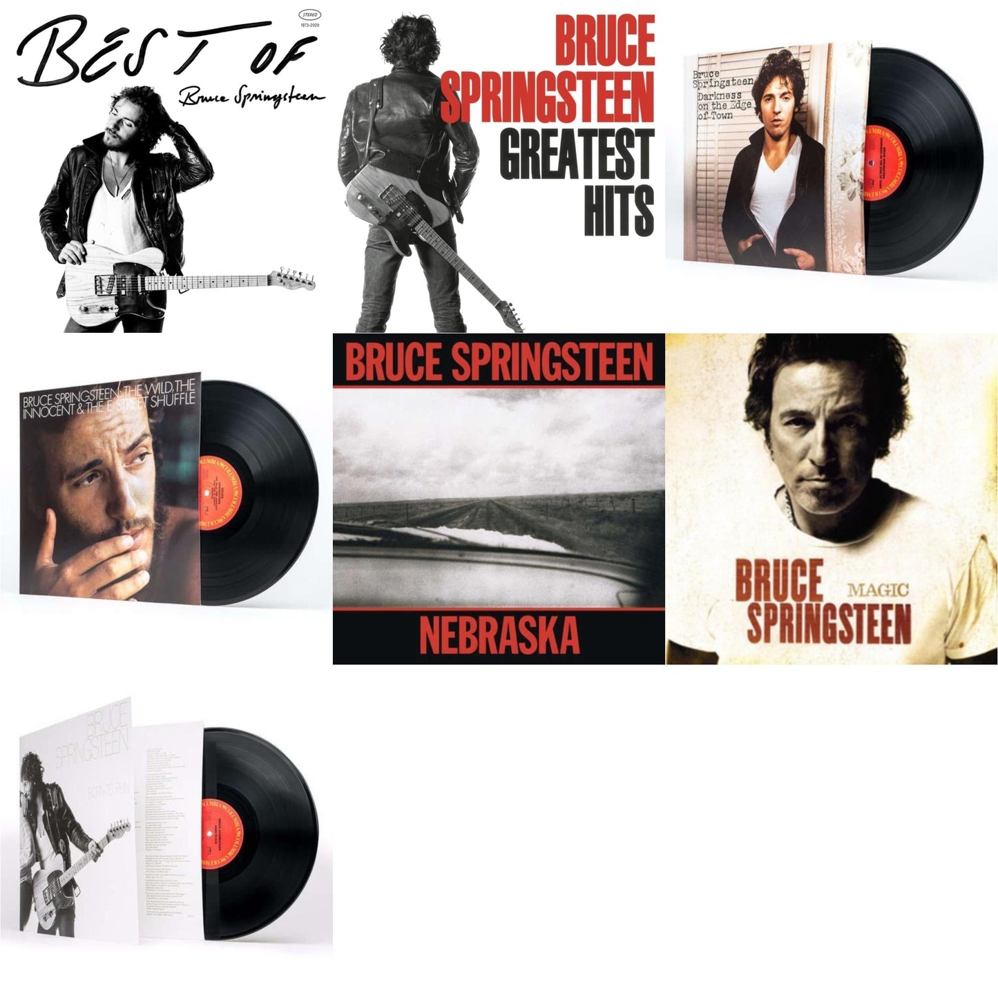 Bruce Springsteen - Greatest Hits (2 LP/150G Vinyl/Dl Code) & Best Of Bruce Springsteen (2LP) & Magic (180G) & Wild The Innocent & The E Street Shuffle (180G) & Born To Run (180G/Gatefold) & Darkness On The Edge Of Town (180G) & Nebraska (180G)