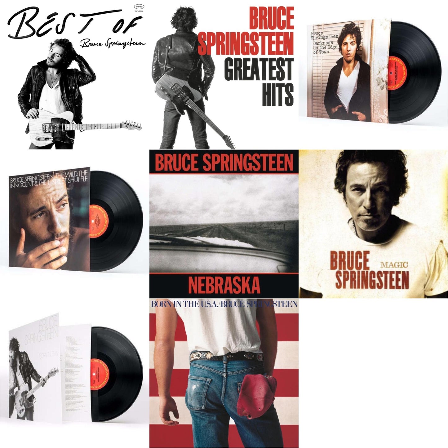 Bruce Springsteen - Greatest Hits (2 LP/150G Vinyl/Dl Code) & Best Of Bruce Springsteen (2LP) & Magic (180G) & Wild The Innocent & The E Street Shuffle (180G) & Born To Run (180G/Gatefold) & Darkness On The Edge Of Town (180G) & Nebraska (180G) &