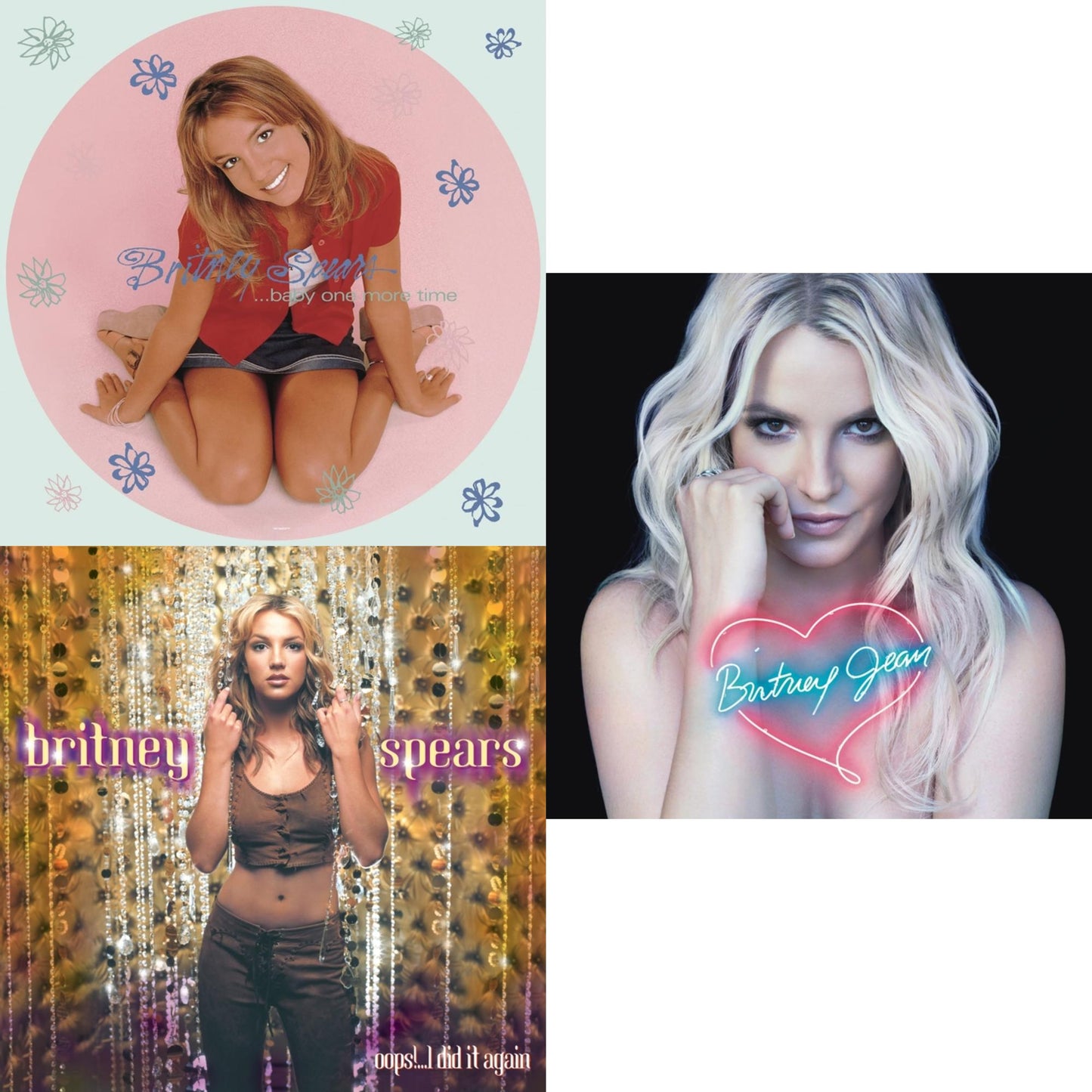 Britney Spears - Baby One More Time (Picture Disc/140G/Dl Code) & Oops!... I Did It Again & Britney Jean - LP Vinyl Bundle