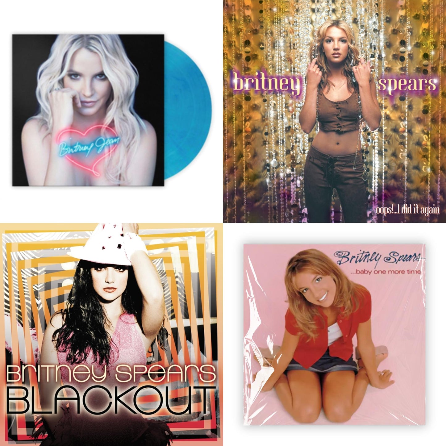 Britney Spears - Britney Jean (Blue Marbled LP Vinyl/Import) & Oops!... I Did It Again & Blackout & Baby One More Time