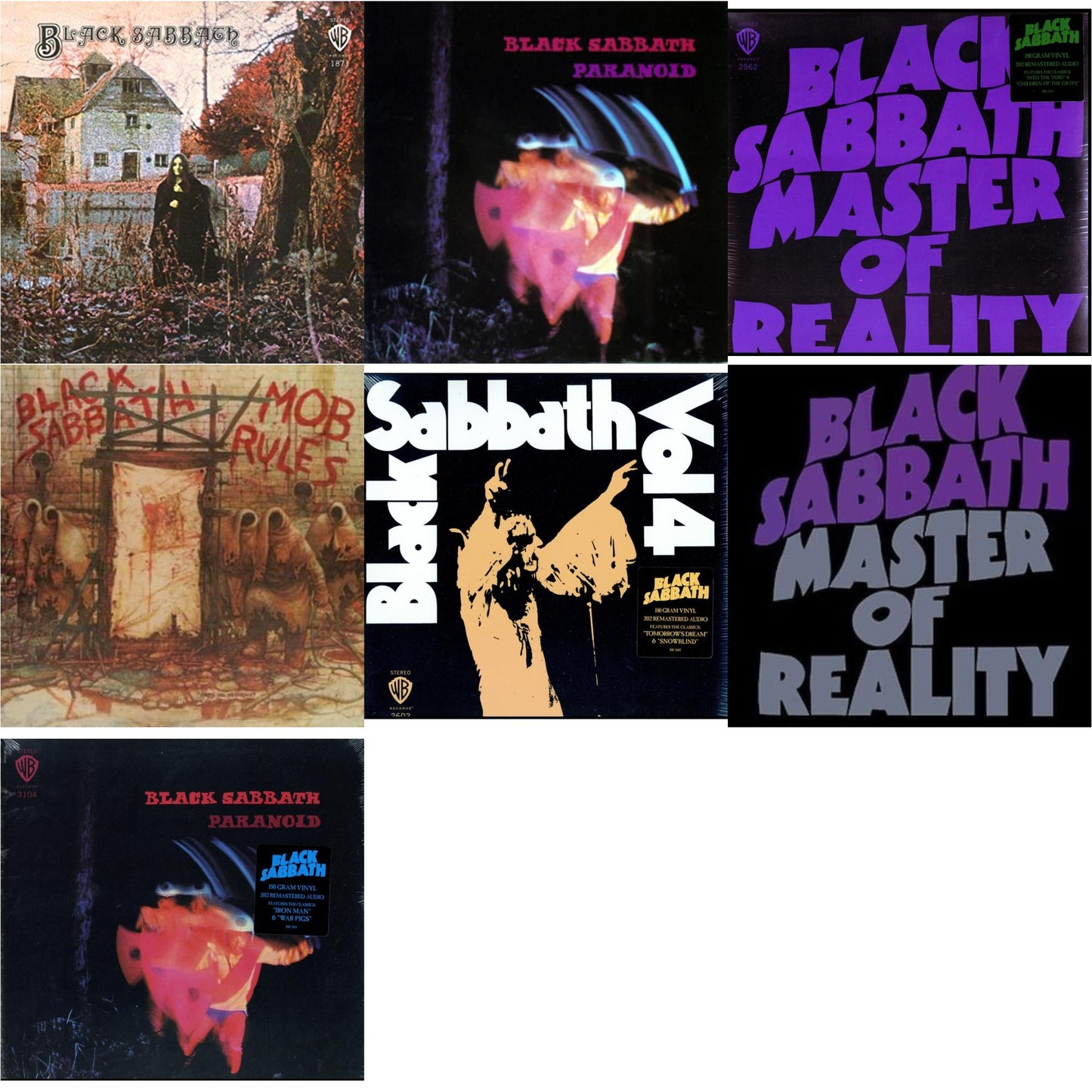 Black Sabbath - Vol. 4 (180G) & Black Sabbath (180G) & Paranoid (180G) & Master Of Reality (180G) & Paranoid & Master Of Reality & Mob Rules (Deluxe/2LP)