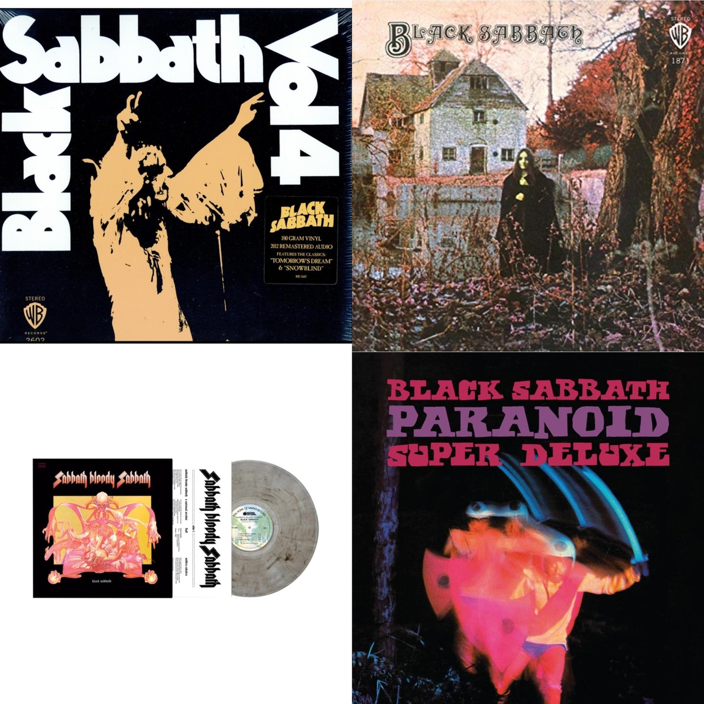 Black Sabbath - Vol. 4 (180G) & Black Sabbath (180G) & Sabbath Bloody Sabbath (Smoky LP Vinyl) (Syeor) & Paranoid (Deluxe Edition)