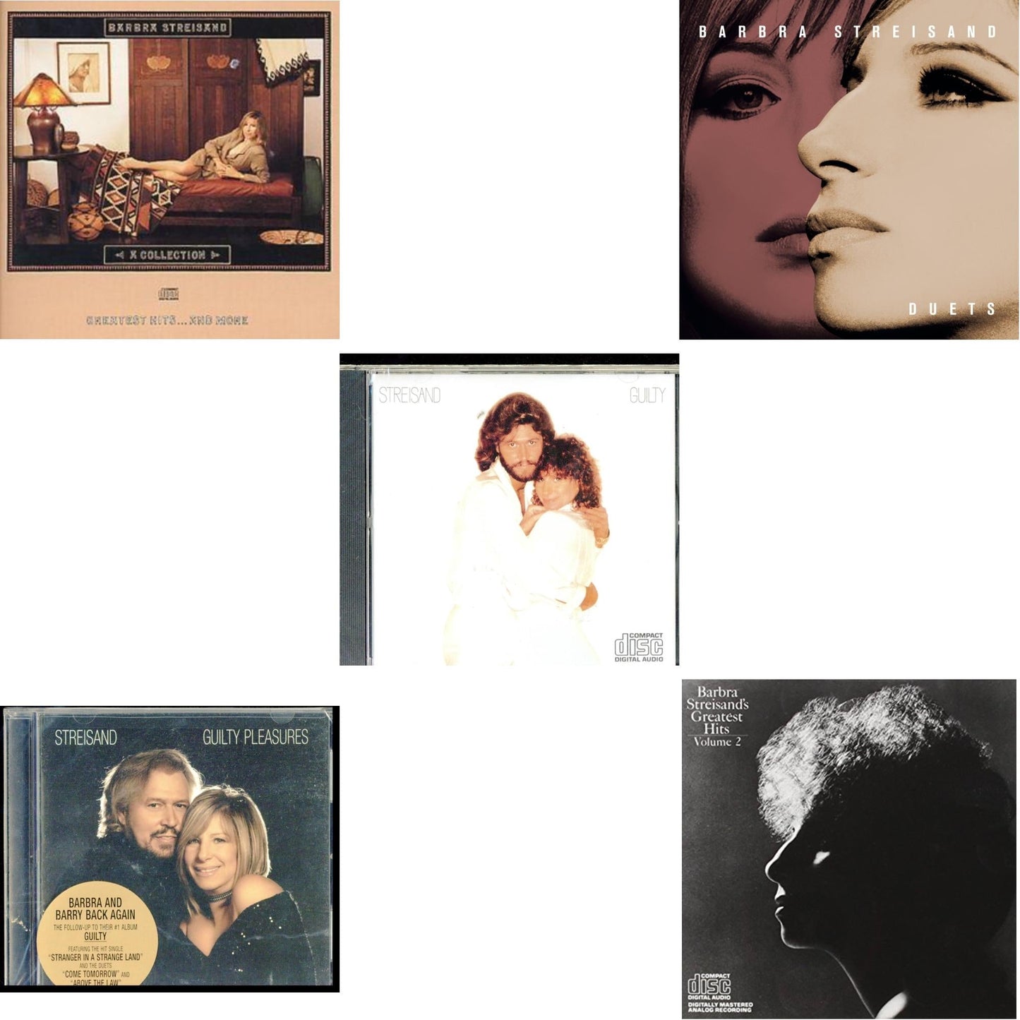 Barbra Streisand - Greatest Hits Vol.2 & Guilty & Collection: Greatest Hits & More & Duets & Guilty Pleasures - CD Bundle