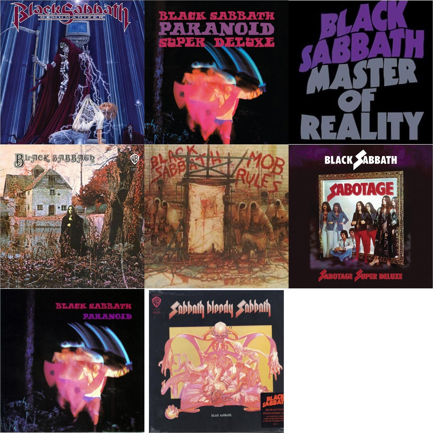 Black Sabbath - Sabbath Bloody Sabbath (180G) & Black Sabbath (180G) & Paranoid & Master Of Reality & Sabotage (Super Deluxe Edition/4LP/7Inch) & Paranoid (Deluxe Edition) & Mob Rules (Deluxe/2LP) & Dehumanizer (Deluxe Edition/2LP) (Rocktober)