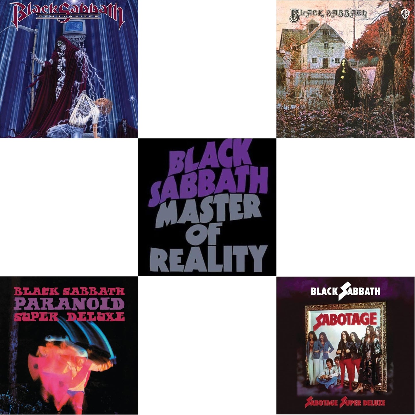 Black Sabbath - Black Sabbath (180G) & Master Of Reality & Sabotage (Super Deluxe Edition/4LP/7Inch) & Paranoid (Deluxe Edition) & Dehumanizer (Deluxe Edition/2LP) (Rocktober)