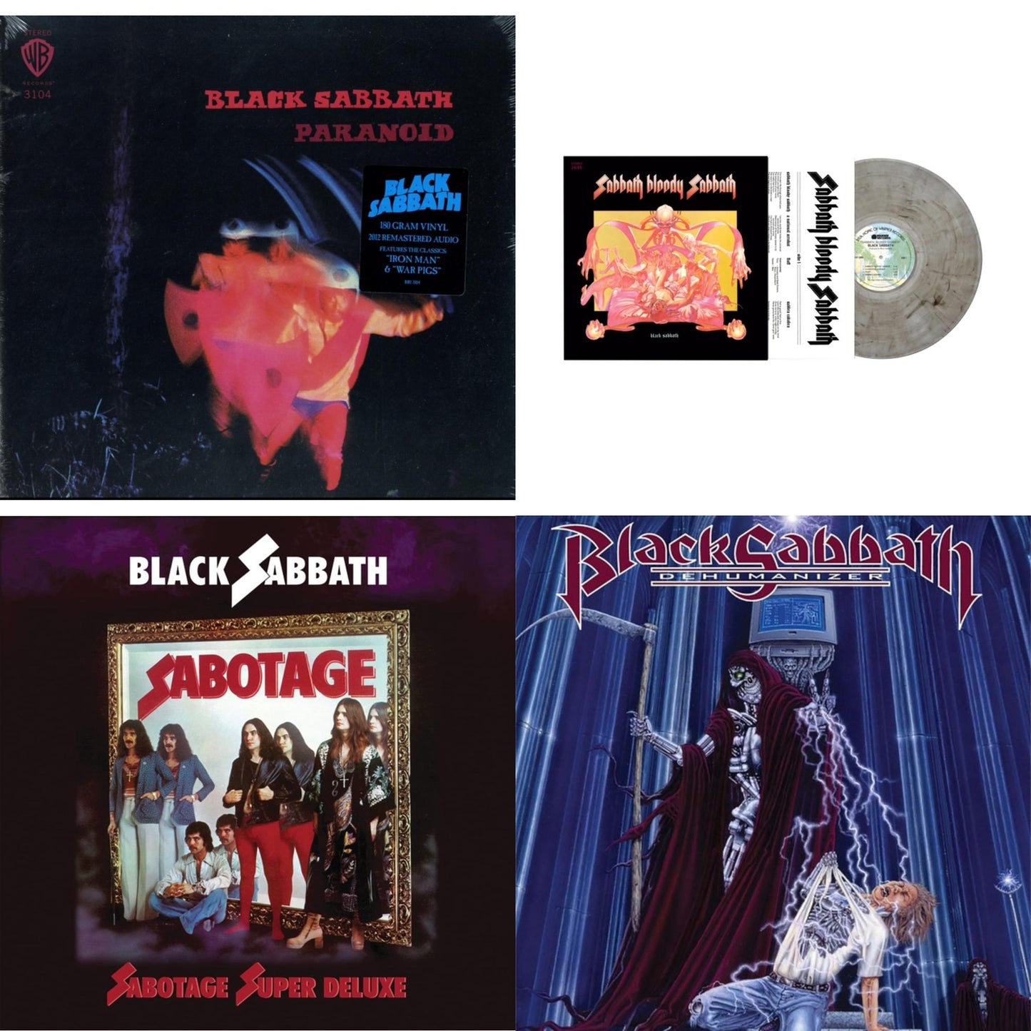 Black Sabbath - Paranoid (180G) & Sabbath Bloody Sabbath (Smoky LP Vinyl) (Syeor) & Sabotage (Super Deluxe Edition/4LP/7Inch) & Dehumanizer (Deluxe Edition/2LP) (Rocktober)