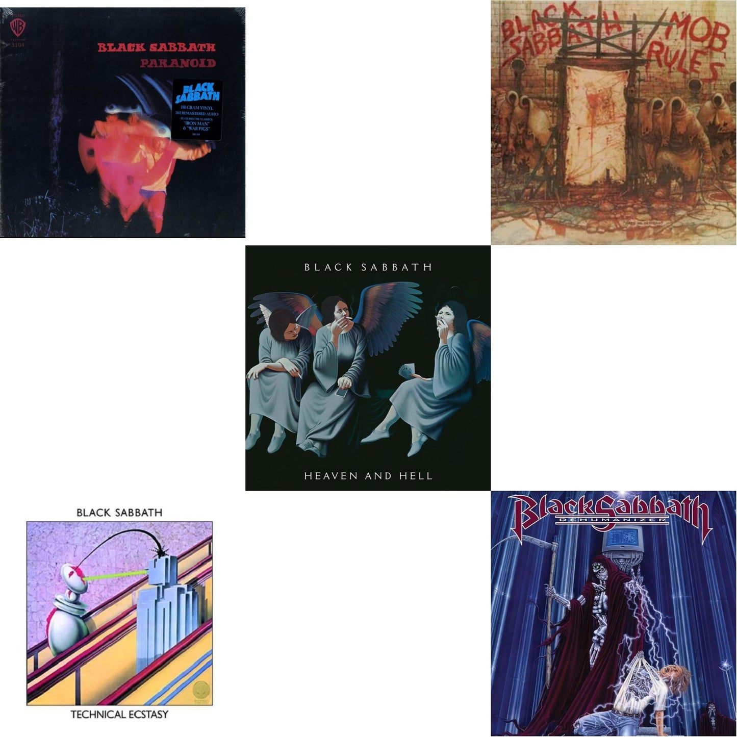 Black Sabbath - Paranoid (180G) & Technical Ecstasy & Heaven & Hell (Deluxe/2LP) & Mob Rules (Deluxe/2LP) & Dehumanizer (Deluxe Edition/2LP) (Rocktober)