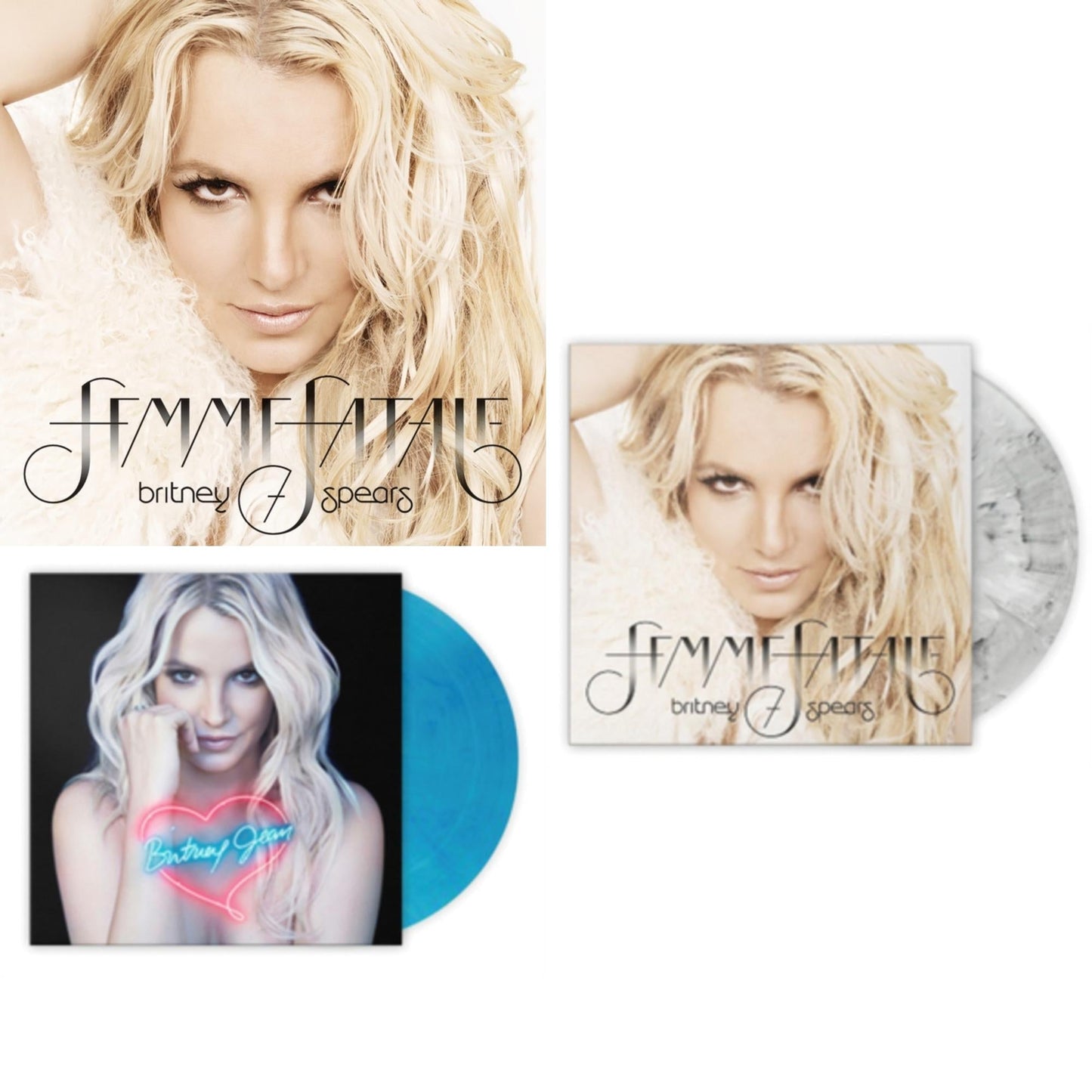 Britney Spears - Femme Fatale & Britney Jean (Blue Marbled LP Vinyl/Import) & Femme Fatale (Light Grey Marbled LP Vinyl/Import)