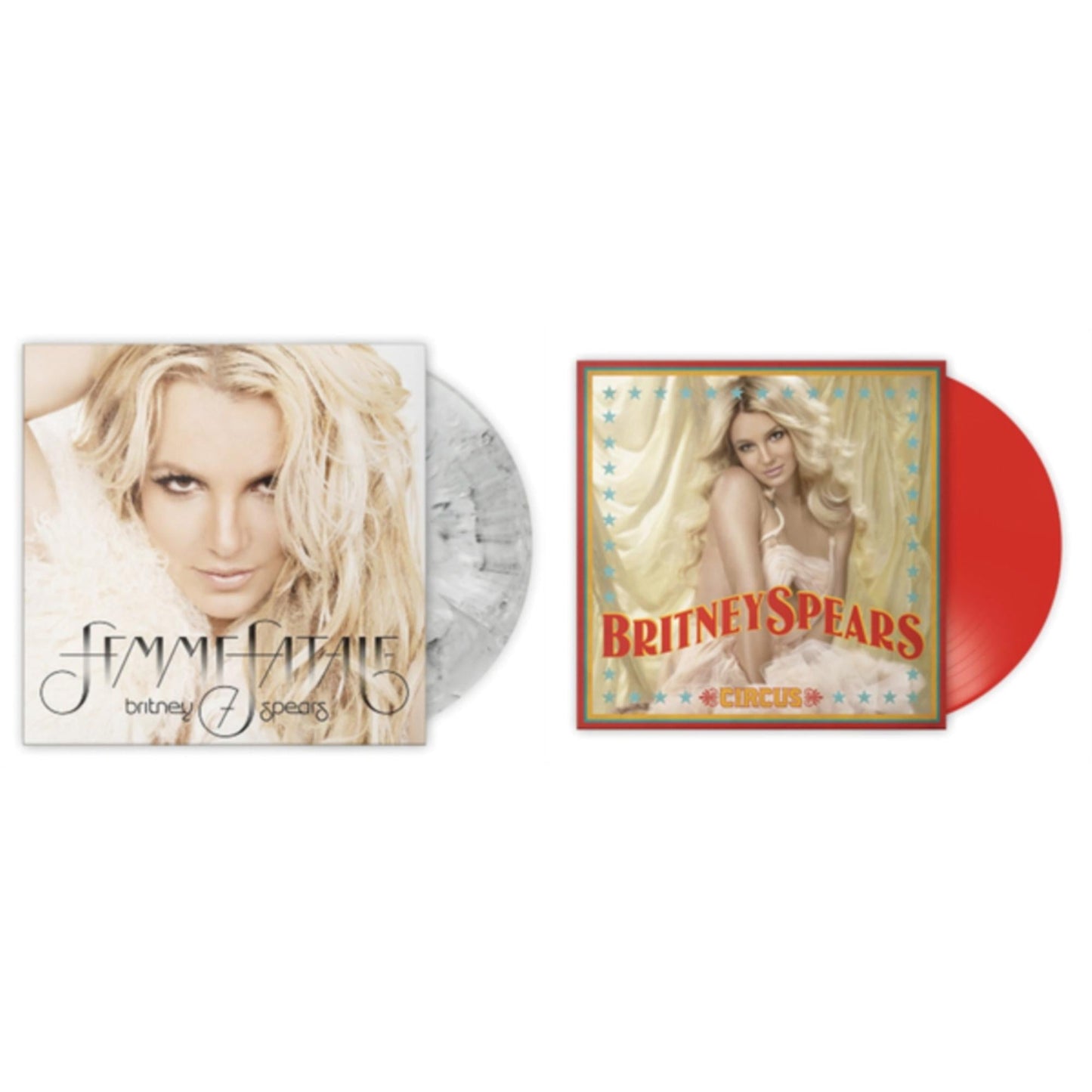 Britney Spears - Femme Fatale (Light Grey Marbled LP Vinyl/Import) & Circus (Red LP Vinyl/Import)