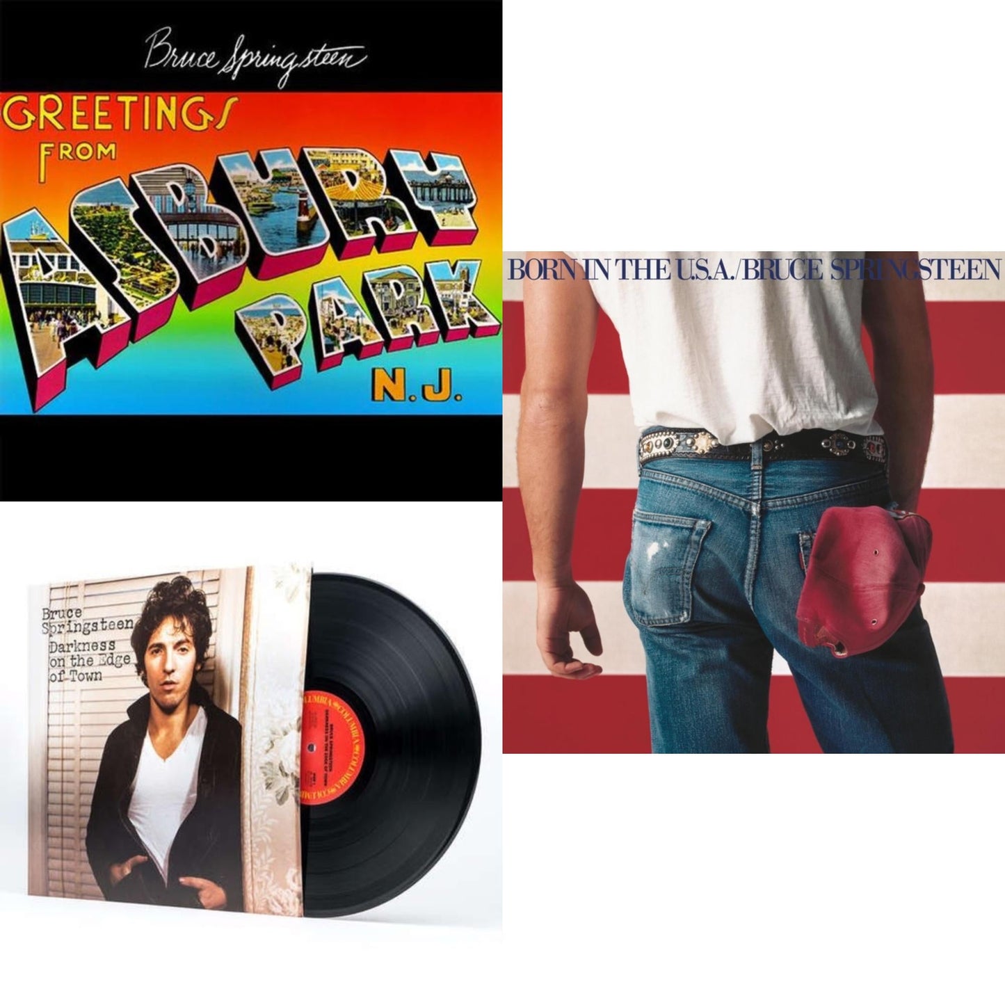 Bruce Springsteen - Greetings From Asbury Park N.J. (180G) & Darkness On The Edge Of Town (180G) & Born In The U.S.A. (180G) - LP Vinyl Bundle
